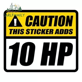 EARLFAMILY 13 см x 10,8 см внимание! Эта наклейка добавляет 10 HP автомобильные наклейки s лошадиных сил наклейка царапины декоративные наклейки s