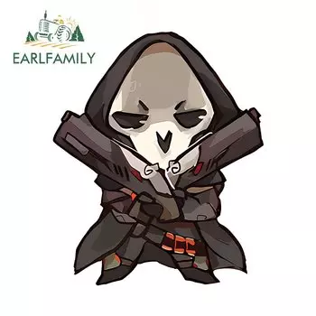 EARLFAMILY 13 см x 10,8 см Overwatch жнец наклейка пистолет JDM личность скелет призрак аниме автомобильные наклейки JDM автомобильные аксессуары