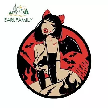 EARLFAMILY 13 см x 10,9 см для дьявольской девушки, искусственное ветровое стекло с защитой от царапин