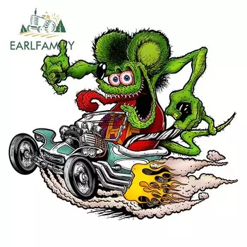 EARLFAMILY 13 см x 10,9 см для крысы Fink виниловые автомобильные наклейки Наклейка в виде окна окклюзия царапин водонепроницаемое ветровое стекло RV украшение