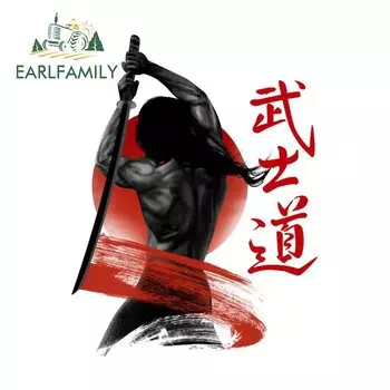 EARLFAMILY 13 см x 10 см японская автомобильная наклейка самурая устойчивая к царапинам забавная наклейка Солнцезащитная водонепроницаемая доска для серфинга автомобильные аксессуары