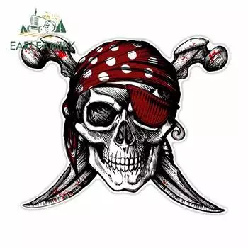 EARLFAMILY 13 см x 11,22 см крутые автомобильные аксессуары пиратский череп Веселый Роджер наклейка на мотоциклетный шлем автомобильные наклейки на окно бампер виниловые