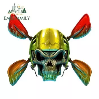 EARLFAMILY каяк рыбалка череп весло автомобильная наклейка классическая мода декоративные мотоциклетные водонепроницаемые автомобильные аксессуары