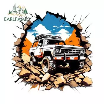 EARLFAMILY 13 см x 11,4 см для внедорожников, приключенческая наклейка, силуэт, чемодан, автомобильные наклейки, мотоциклетный шлем, JDM Assessoires