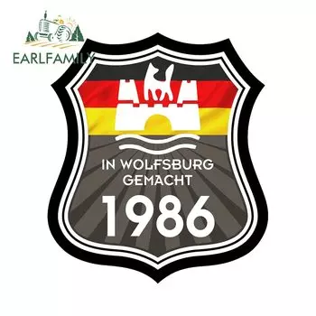 EARLFAMILY 13 см x 11,4 см в вулфбург Gemacht 1979 экран мотив подходит для всех внешних виниловых автомобильных наклеек заднее лобовое стекло
