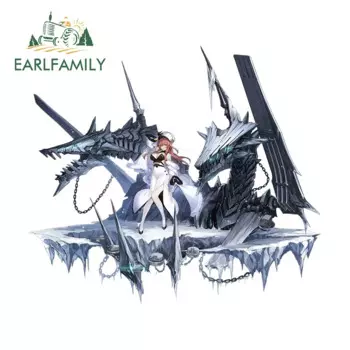 EARLFAMILY 13 см x 11,5 см игра в кровь девушка автомобильные наклейки Железный Дракон гвардия Милая аниме наклейка смешная доска для серфинга мотоцикл Декор