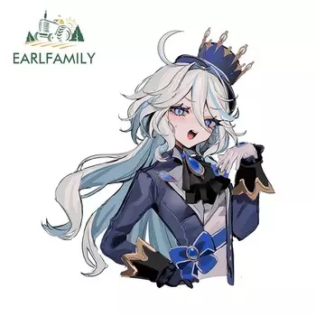 EARLFAMILY 13 см x 11,6 см для Genshin Impact Furina Автомобильная наклейка аниме Оригинальная виниловая наклейка автомобильные аксессуары индивидуальная графика