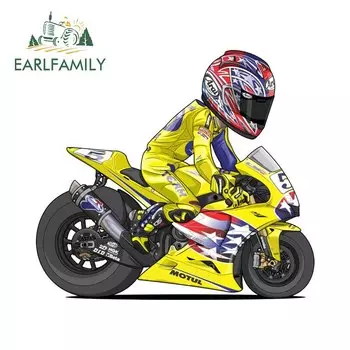 EARLFAMILY 13 см x 11,7 см Желтые гоночные автомобильные наклейки для мотокросса наклейка устойчивая к царапинам наклейка на багажник бампер лобовое стекло автомобильный Стайлинг