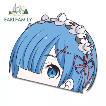 EARLFAMILY 13 см x 11,7 см для Rem Anime Peeker, автомобильные наклейки, виниловая автомобильная пленка, наклейка на мотоцикл, караван, граффити, JDM, автоаксессуары