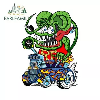 EARLFAMILY 13 см x 11,9 см забавная Крыса Fink Автомобильная Наклейка виниловая оконная декорация бампера для автомобиля гоночная переводная картинка мотоциклетные наклейки