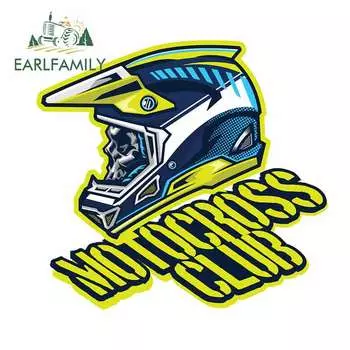 EARLFAMILY 13 см x 11,9 см для черепа мотокросса наездника автомобильные наклейки и наклейки водонепроницаемые устойчивые к царапинам наклейки на окна