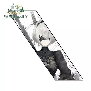 EARLFAMILY 13 см x 11,9 см для NieR:Automata 2B Стикеры для автомобиля Модные аниме наклейки аксессуары для автомобиля Windows декор для лобового стекла