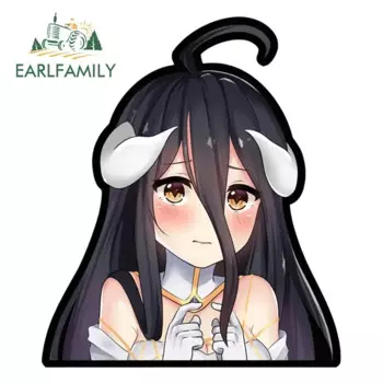EARLFAMILY 13 см x 11 см Chibi Albedo Peek автомобильные наклейки граффити аниме ноутбук искусственная Водонепроницаемая Наклейка С фургоном