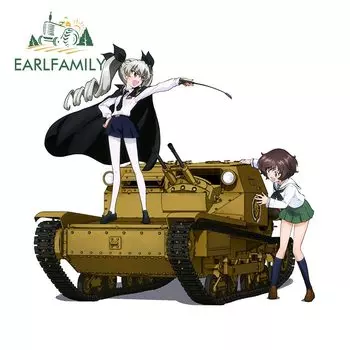 EARLFAMILY 13 см x 12,1 для GIRLS und PANZER Dream Tank Match, автомобильные наклейки, водонепроницаемые наклейки, аксессуары JDM, декор для фургона