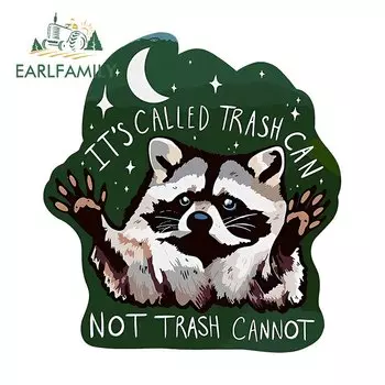 EARLFAMILY 13 см X 12,1 см для мусорного бака енота милые забавные автомобильные наклейки модные защитные наклейки для двери автомобиля Декор