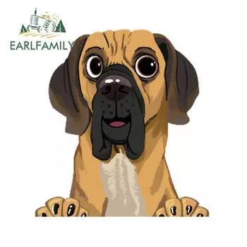 EARLFAMILY 13 см x 12,2 см Автомобильная наклейка «немецкий дог» Виниловая наклейка с мультяшными животными для домашних животных и собак графическая Водонепроницаемая наклейка s