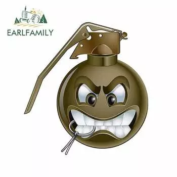 EARLFAMILY 13 см x 12,2 см Для глупых шлифовальных машинок с улыбающимися военными бомбами наклейки и наклейки 3D забавные модные царапины «сделай сам»