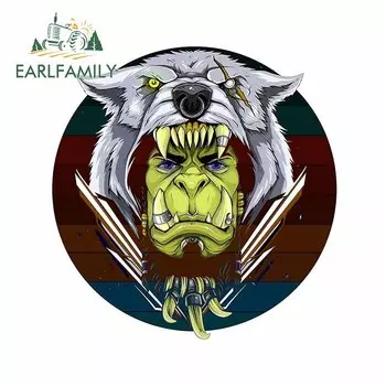 EARLFAMILY 13 см x 12,3 см для американского индийского орка, автомобильная наклейка, аниме, животное, устойчивая к царапинам, водонепроницаемое украшение
