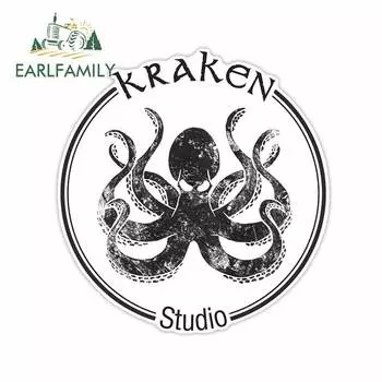 EARLFAMILY 13 см x 12,5 см для Kraken Octopus Logo Studio аниме персональные автомобильные наклейки Наклейка на мотоцикл для лобового стекла багажника RV