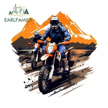 EARLFAMILY 13 см X 12,6 см для мотокросса, автомобильные наклейки, простые наклейки с героями мультфильмов, устойчивые к царапинам, водонепроницаемые, виниловые, защита двери автомобиля