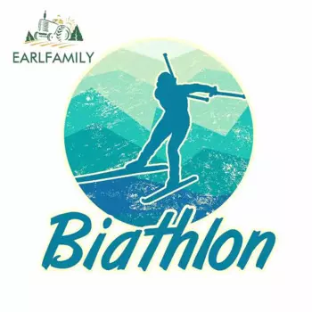 EARLFAMILY 13 см x 12,7 см для биатлон Спорт багажник автомобиля Стикеры мультфильм наклейки на холодильник в байкерском стиле в стиле аниме бампер автомобиля Assessoires