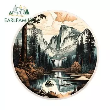 EARLFAMILY 13 см X 12,7 см для ручей, гор, путешествий, автомобильная наклейка, Солнцезащитная виниловая наклейка, индивидуальный бампер, фургон, автомобильные товары