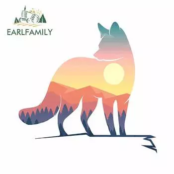 EARLFAMILY 13 см x 12,7 см для мультяшной лисы, забавные автомобильные наклейки, Солнцезащитная наклейка, автомобильные аксессуары, водонепроницаемые, с индивидуальным принтом