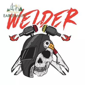 EARLFAMILY 13 см x 12,8 см для сварки черепа забавные автомобильные наклейки мотоцикл фургон переводная картинка граффити виниловые автомобильные аксессуары наклейки