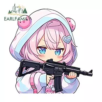 EARLFAMILY 13 см x 12,8 см Chibi Милая аниме Автомобильная наклейка Kawaii виниловая Автомобильная оболочка Авто Наклейка мотоцикл мультфильм Peek автомобильные аксессуары