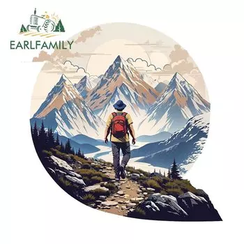 EARLFAMILY 13 см X 12,8 см для гор и рек, походов, приключений, автомобильные наклейки, водонепроницаемые Модные искусственные элементы