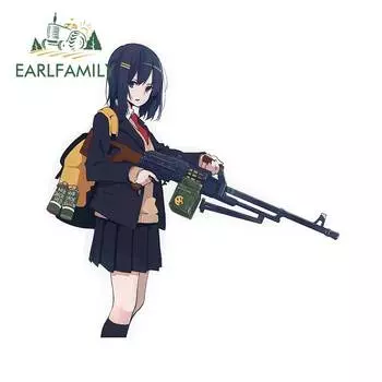 EARLFAMILY 13 см x 12,9 см для Аниме Девушки водонепроницаемые Изящные наклейки виниловая Автомобильная оболочка 3D Автомобильные наклейки Подходит для фургона RV