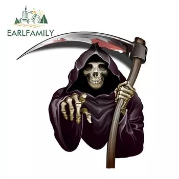 EARLFAMILY 13 см x 13 см автомобильные аксессуары Death Skull наклейка мотоциклетный шлем автомобильные наклейки оконный бампер виниловые наклейки