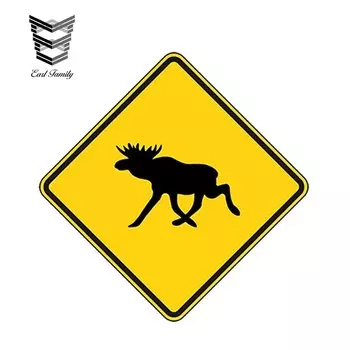 EARLFAMILY 13 см x 13 см автомобильный Стайлинг Лось предупреждающая Автомобильная Наклейка предупреждение желтый охотничий лес пистолет Охота водонепроницаемые аксессуары