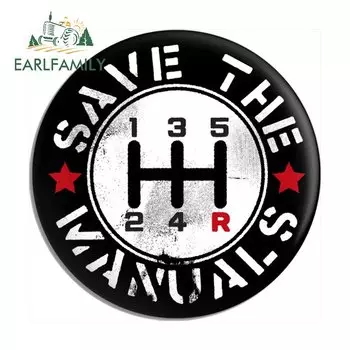 EARLFAMILY 13 см x 13 см для экономии ручного логотипа, виниловые наклейки и наклейки для автомобиля, наклейка на окно кузова багажника, украшение, устойчивая к царапинам