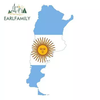 EARLFAMILY 13 см x 13 см Флаг Аргентины круглая наклейка на карту страны автомобильные водонепроницаемые автомобильные аксессуары наклейки с изображением пульса