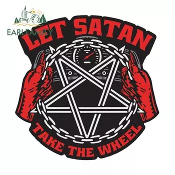 EARLFAMILY 13 см x 13 см грубая и НЕОБРАБОТАННАЯ наклейка на автомобиль, сатана возьмет искусство, мультяшный Стайлинг автомобиля, декоративное окно, автомобильная головка