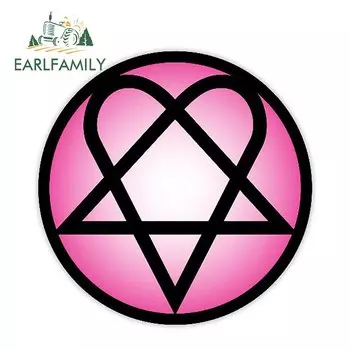 EARLFAMILY 13 см x 13 см розовая наклейка в виде сердцевидной звезды забавная наклейка для стайлинга автомобиля водонепроницаемое украшение для автомобиля с мотором графические наклейки для автомобиля