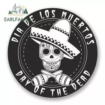 EARLFAMILY 13 см x 13 см Стайлинг автомобиля День мертвых Сахар Череп Наклейка автомобиль велосипед ноутбук Мексиканская крутая наклейка водонепроницаемый автомобильный стикер