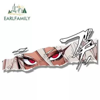 EARLFAMILY 13 см x 5,8 см для Mirko Eye Slap, автомобильные наклейки, злые злобные окна, мотоциклетные аниме RV JDM, автомобильные аксессуары