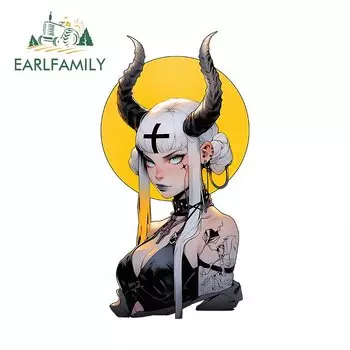 EARLFAMILY 13 см x 6,7 см AI Demon Girl наклейки дьявол татуировка JDM наклейки устойчивые к царапинам лобовое стекло забавные автомобильные аксессуары