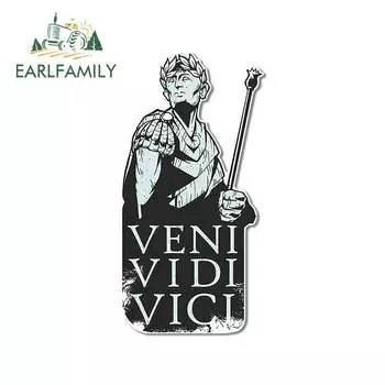EARLFAMILY 13 см x 6,8 см для Veni Vidi Vici Julius Caesar, автомобильные наклейки, устойчивая к царапинам наклейка на кондиционер, индивидуальная графика