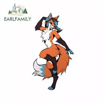 EARLFAMILY 13 см x 7,2 см для оранжевой лисы кемпера Стикеры для автомобиля модная наклейка с окклюзией и рисунком планшетов Водонепроницаемая наклейка