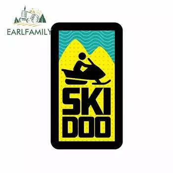 EARLFAMILY 13 см x 7,5 см для катания на лыжах Doo желтый со слоганом, мультяшная наклейка на бампер, персональная наклейка на ноутбук, автомобиль с фургоном, украшение для мотоцикла
