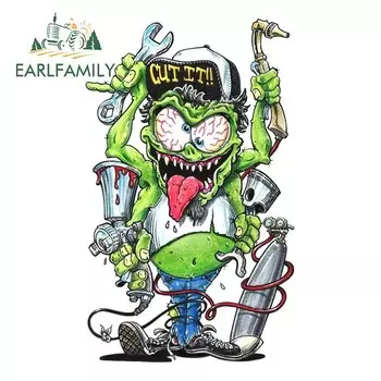 EARLFAMILY 13 см x 7,9 см Механическая кустоварская наклейка монстр-автомобиль поршневая переводная картинка отрезать окно ноутбук ящик для инструментов наклейка s