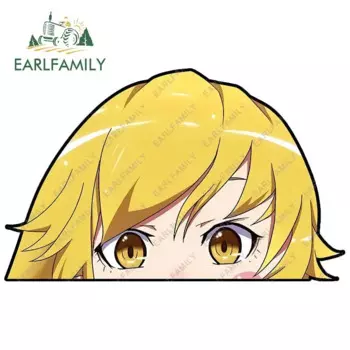 EARLFAMILY, 13 см x 8,1 см, милые аниме наклейки и Переводные картинки для автомобиля, водонепроницаемые наклейки для мотоцикла, JDM, защита двери автомобиля, украшение