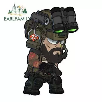 EARLFAMILY 13 см x 8,1 см армейские боевики спецназа наклейка на автомобиль мультяшная большая голова Наклейка на окно багажник ноутбука Наклейка