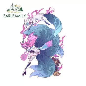 EARLFAMILY 13 см x 8,3 см для «League of Legends», эргономичные виниловые наклейки с защитой от солнца, аниме защита двери автомобиля