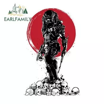 EARLFAMILY 13 см x 8,3 см для интересного хищника, японская автомобильная наклейка с прикусом, наклейка с царапинами, гоночный винил для дрифтинга, товары для домов на колесах