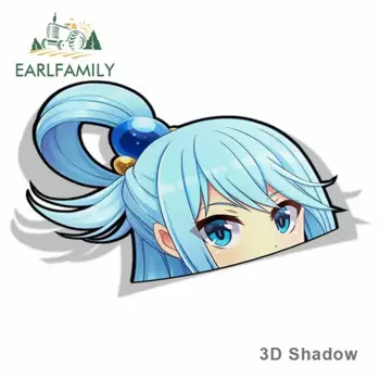EARLFAMILY 13 см x 8,3 см Aqua 002 большая голова PEEK аниме виниловые JDM автомобильные наклейки на окно багажник ноутбука