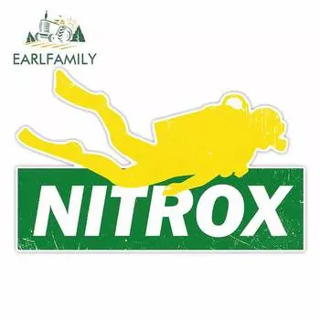 EARLFAMILY 13 см x 8,4 см для руководства, дайвера, Nitrox, автомобильные наклейки, устойчивые к царапинам, аниме, ноутбука, водонепроницаемая наклейка, украшение для окна, фургона